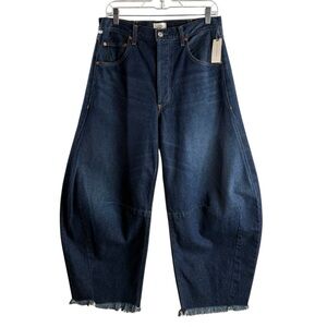 CITIZENS OF HUMANITY Dark Blue Wide Barrel Leg Jeans NWT $278